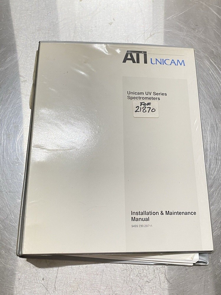 ATI Unicam UV Series Spectrometers - Users Guide / Instructions Manual