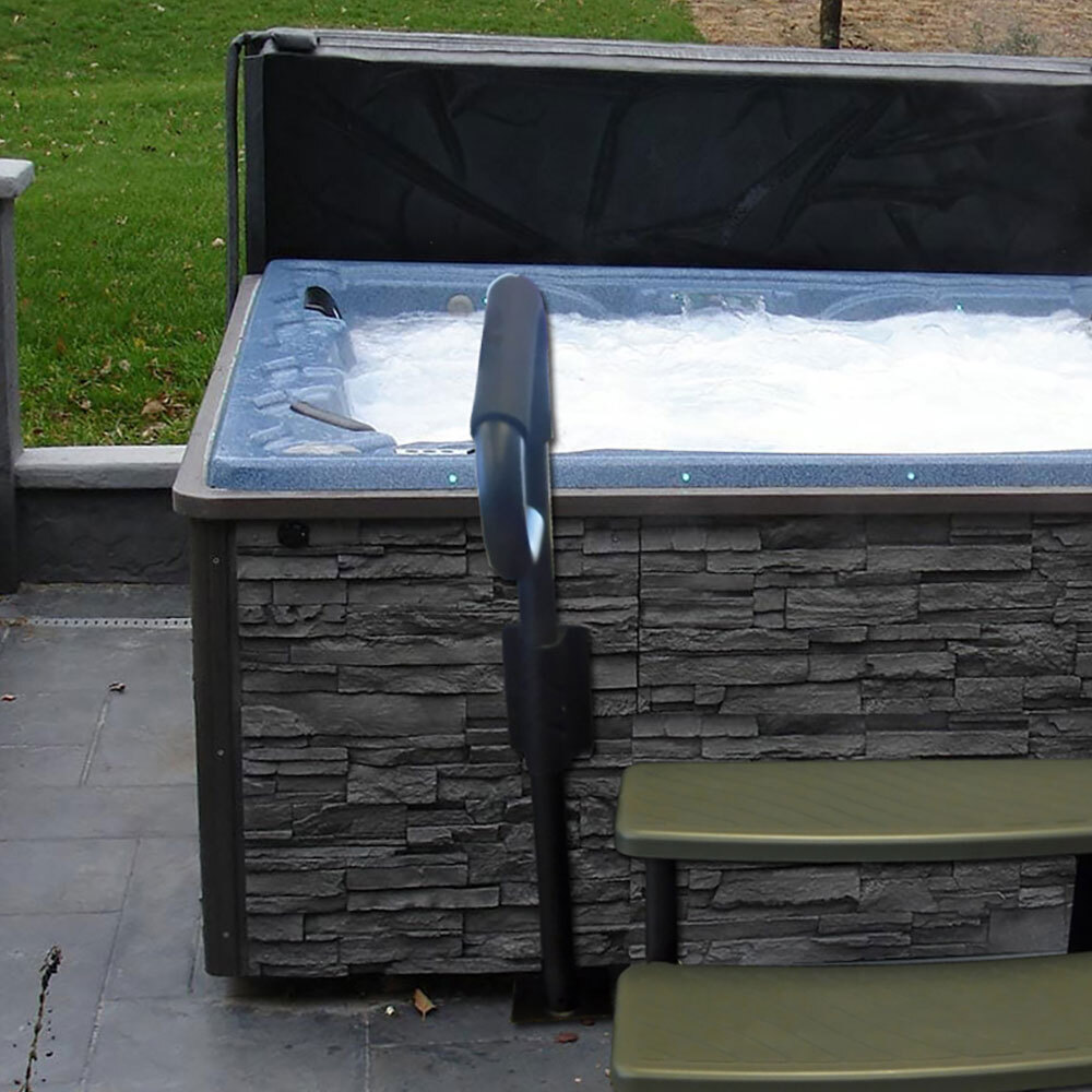 Spaccessories Hot Tub Spa Handrail with Undermount Base - Black