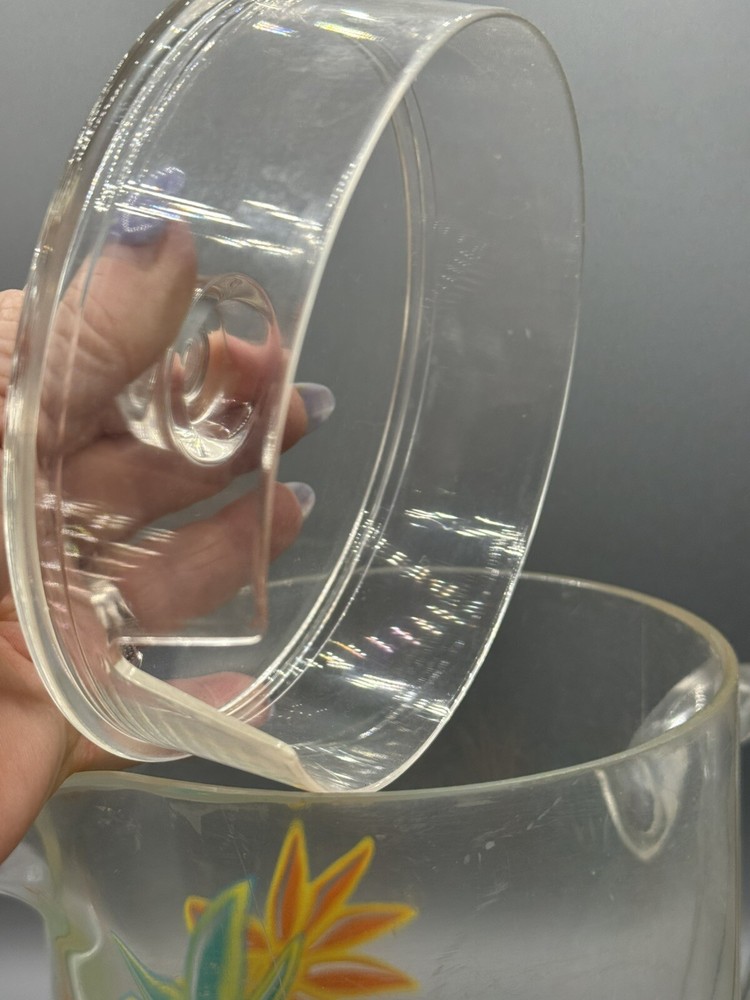 Vintage MCM Plastic Floral Pitcher