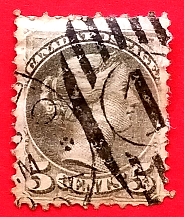 Canada Stamp #38 "Small Queen Issue - slate green" Used