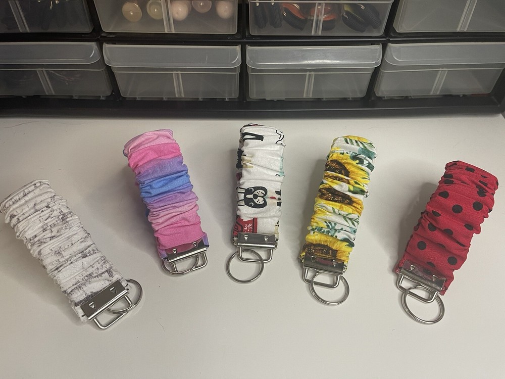 Yellow Sunflower Scrunchie Keychain Wristlet