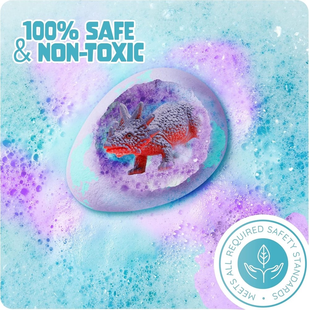 Dino Egg Bath Bombs with Surprise Inside for Kids - 6 Pack