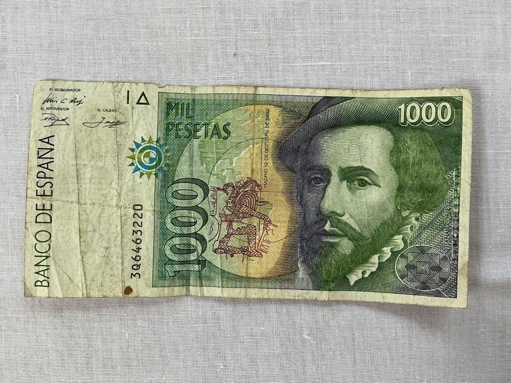 3 x 1992 Spanish 1000 Peseta Notes