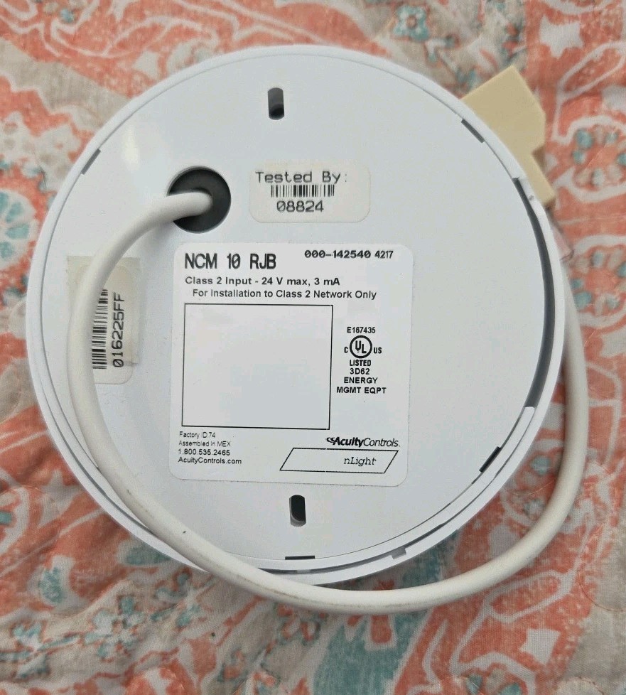 Acuity Control nLight NCM 10 RJB 229Y2N Ceiling Occupancy Sensor OPEN BOX, J13