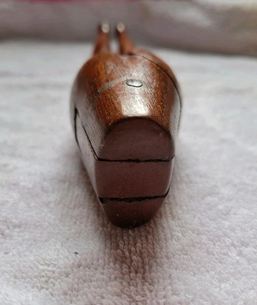 Vtg Solid Wood Nutcracker Lady Legs Hand Carved