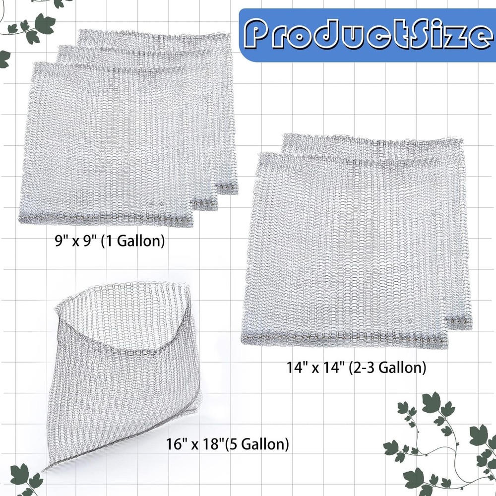 6Pcs Root Guard Gopher Proof Wire Basket 1 Gallon 3 5 Gallon, Silver