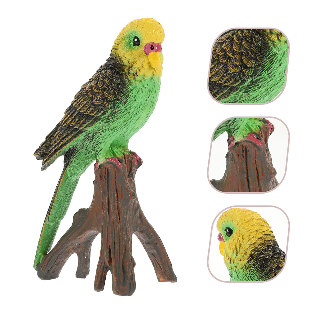 Artificial Parrot Figurine Lifelike Bird Model Standing Statue Decorative Model