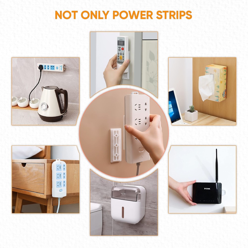 10pack Adhesive Punchfree Socket Holder Self Adhesive Desktop Socket Fixer Power