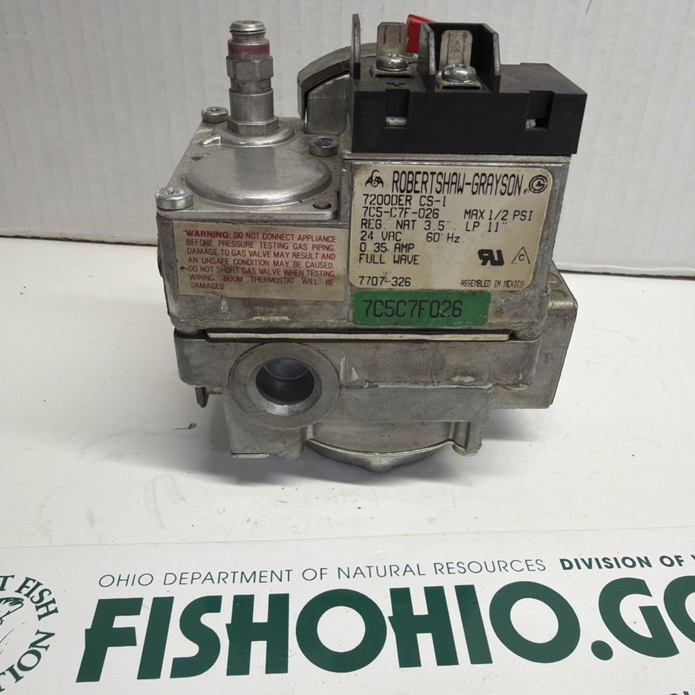 ROBERTSHAW 7C5C7F026 GAS VALVE 7200DER CS-1