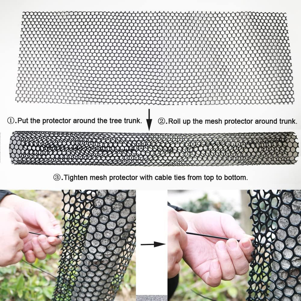 Mesh Tree Trunk Protectors, 6 Pack 40 Inches Tree Bark Protector Guard with Zip