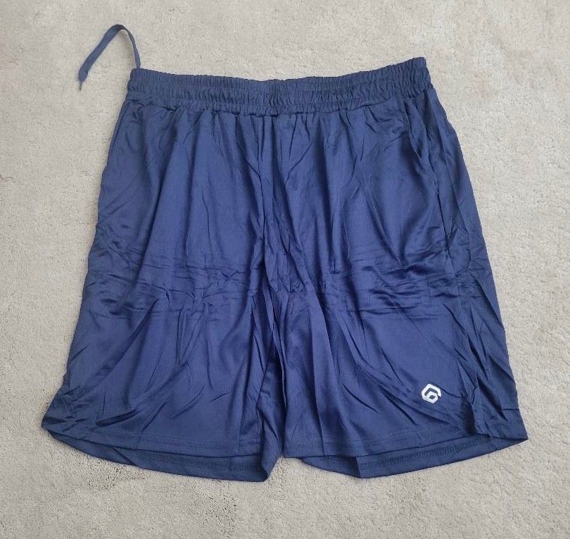 Lomsoe Men's Workout Drawstring Shorts Size Large Blue