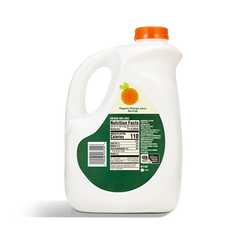 , Organic Pulp Free Orange Juice, 89 Fl Oz