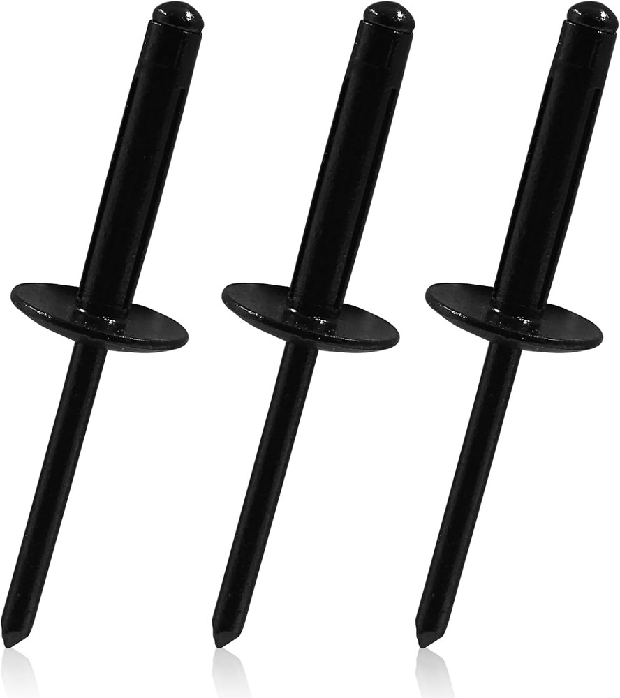 50Pcs Black Aluminum Tri-Fold Exploding Pop Rivets 3/16 Large Flange 3/16''X1''