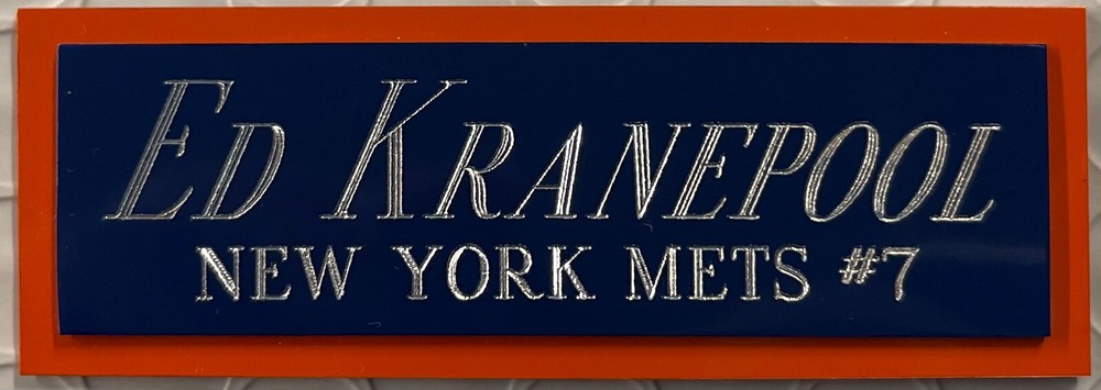 ED KRANEPOOL NY METS NAMEPLATE FOR AUTOGRAPHED Signed Baseball Display CUBE CASE