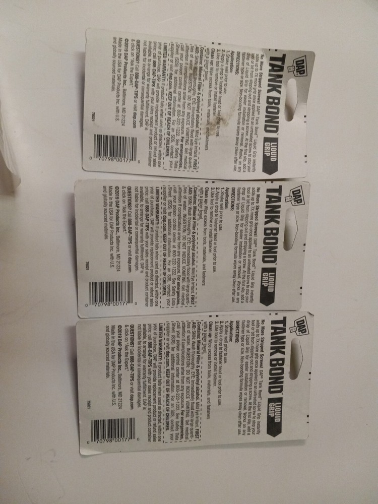 Tank Bond, Liquid Grip, 6-ml., 3 Pack SEE DESCRIPTION