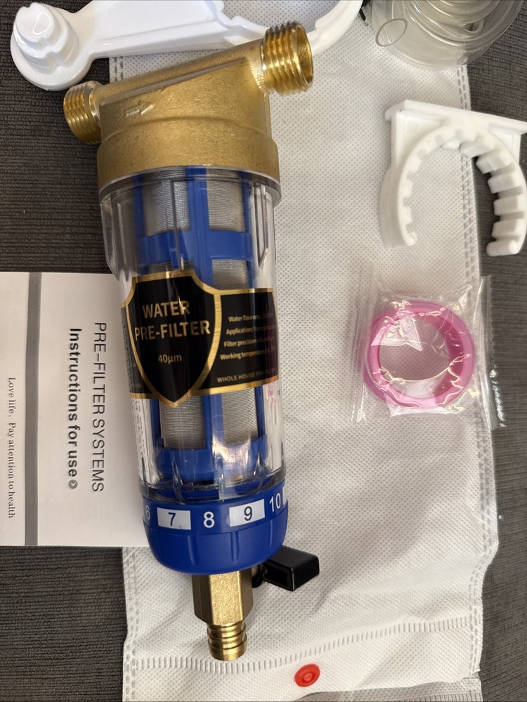 Water Pre-Filter Sediment Filter 40 Micron Reusable Spin Down Sediment System