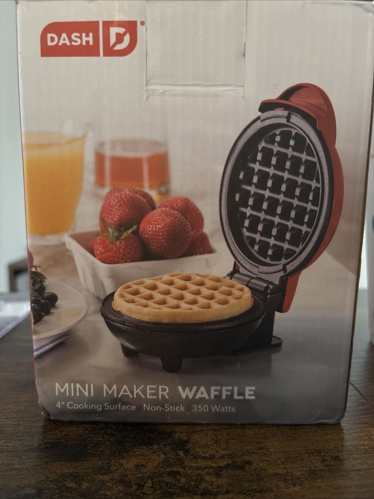 Dash Mini Waffle Maker 4" Nonstick Red