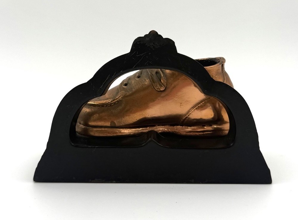 VTG Bronzed Baby Shoe Single Bookend Decorative Keepsake Rustic Décor
