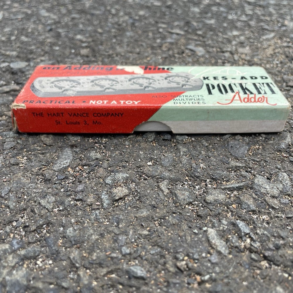 Vintage Kess-Add Pocket Adder calculator Hart Vance Co. Math Complete