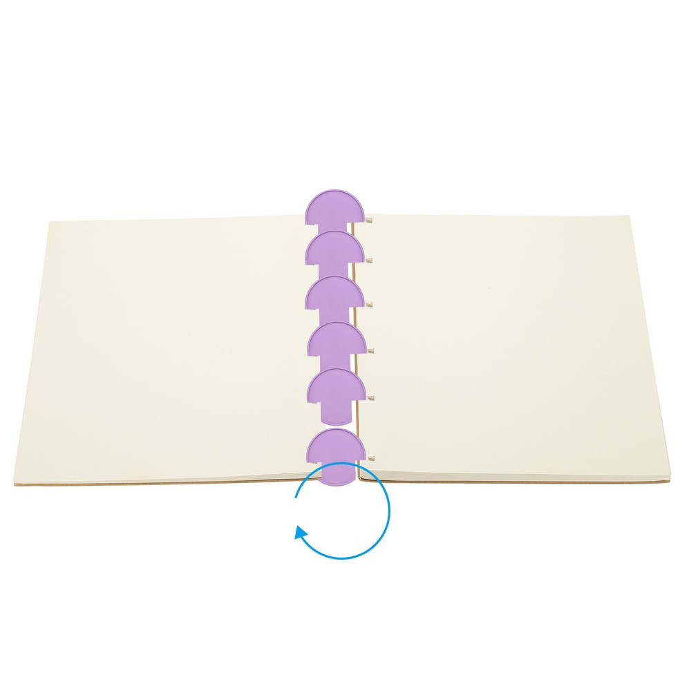 2 inch Plastic Book Binding Discs, 8Pcs Discbound Expansion Discs Round, Purple