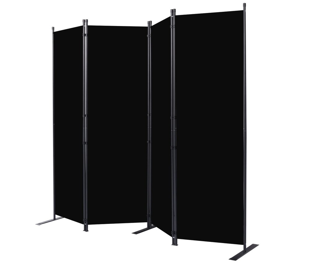 Room Divider 6FT Portable Dividers and Folding 4 Panel-88'', Black