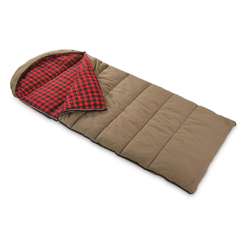 Guide Gear Canvas Hunter Extreme Sleeping Bag Rectangular-Shaped With Hood