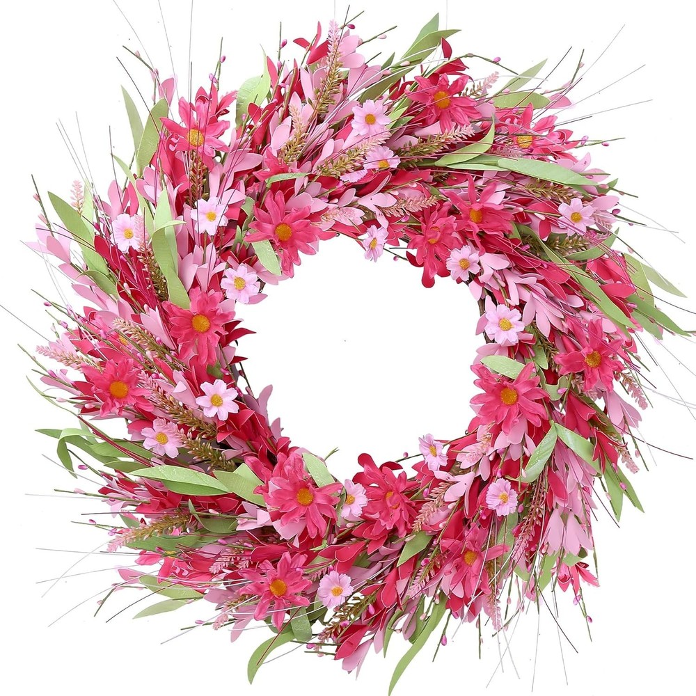 Artificial Daisy Wreath for Valentine's - 21in