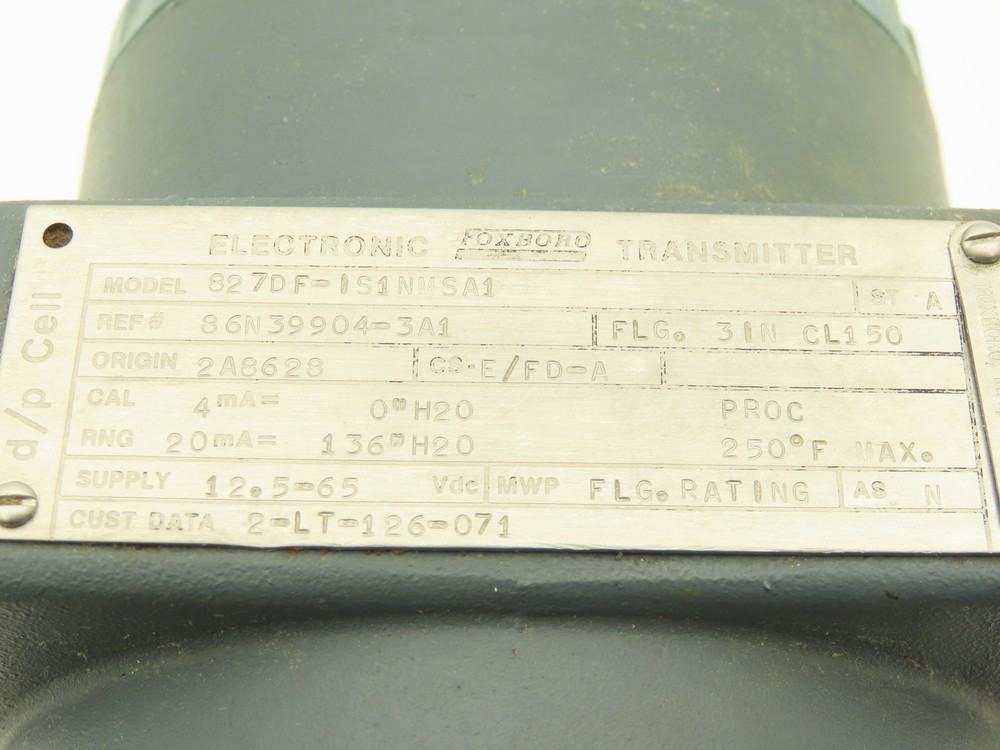 Foxboro 827DF-IS1NMSA1 Electronic Pressure Transmitter 12.5-65VDC