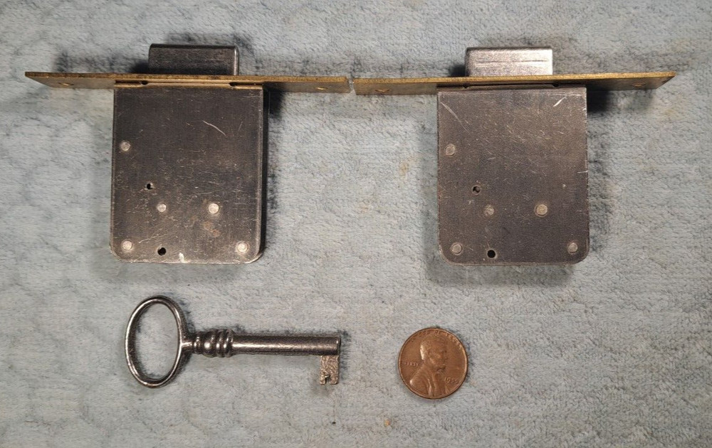 Drawer Door Lock Full-mortise Brass NOS