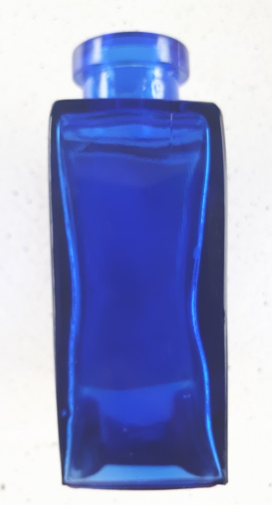 Blue Cobalt Glass Bottle Square Rectangular Vintage