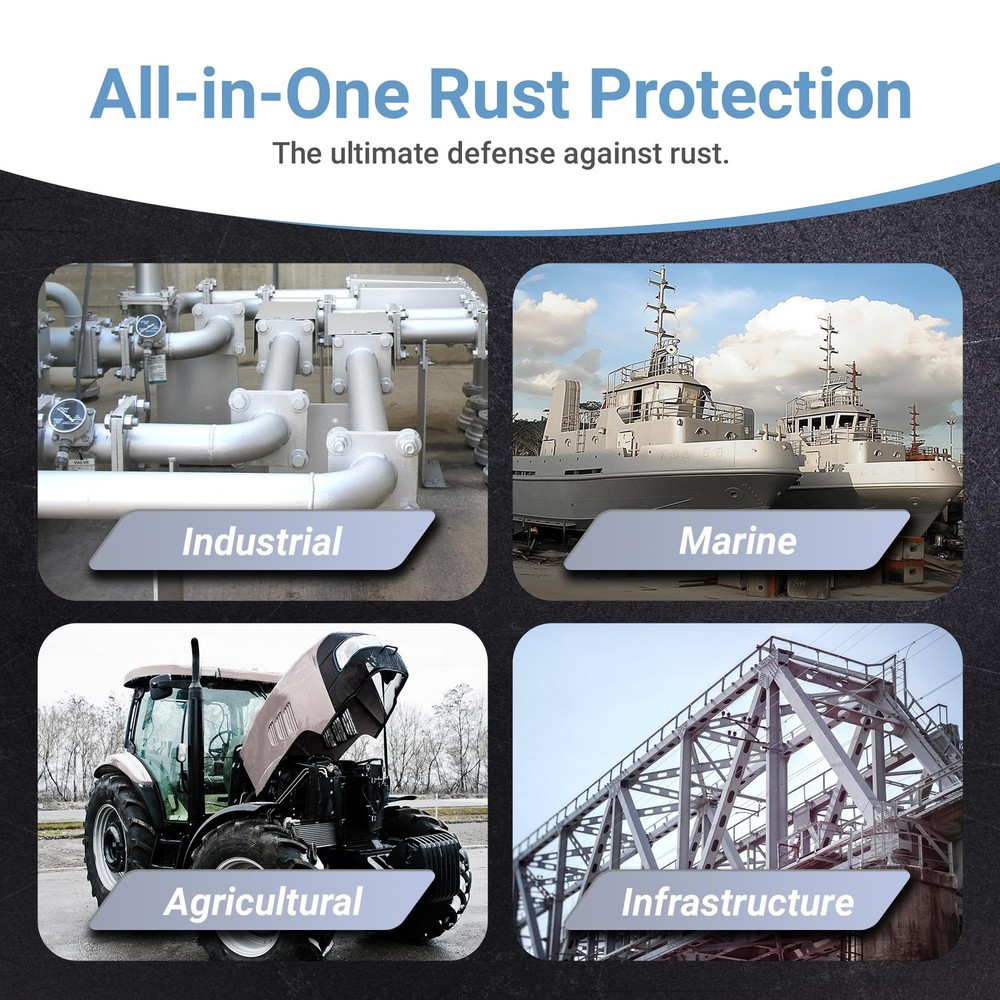RUST BULLET Industrial - Metallic Gray - 1/4 Pint - Rust Preventative Coating...