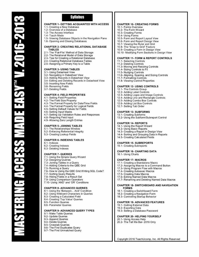 Learn Microsoft ACCESS 2016/2013 Training Tutorial DVD-ROM Course 105 Lessons