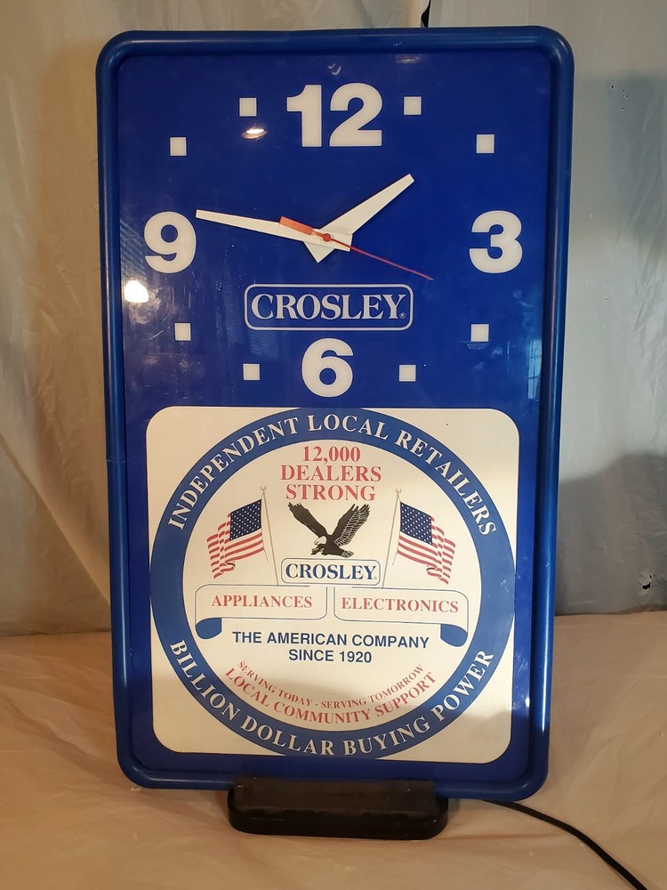 Vintage Crosley Dealer Light Up Advertising Clock