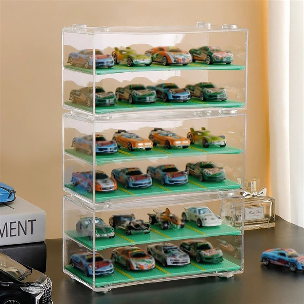 Storage Case 1/64 Scale for Matchbox Car Display Box Stackable Toy Car Organizer