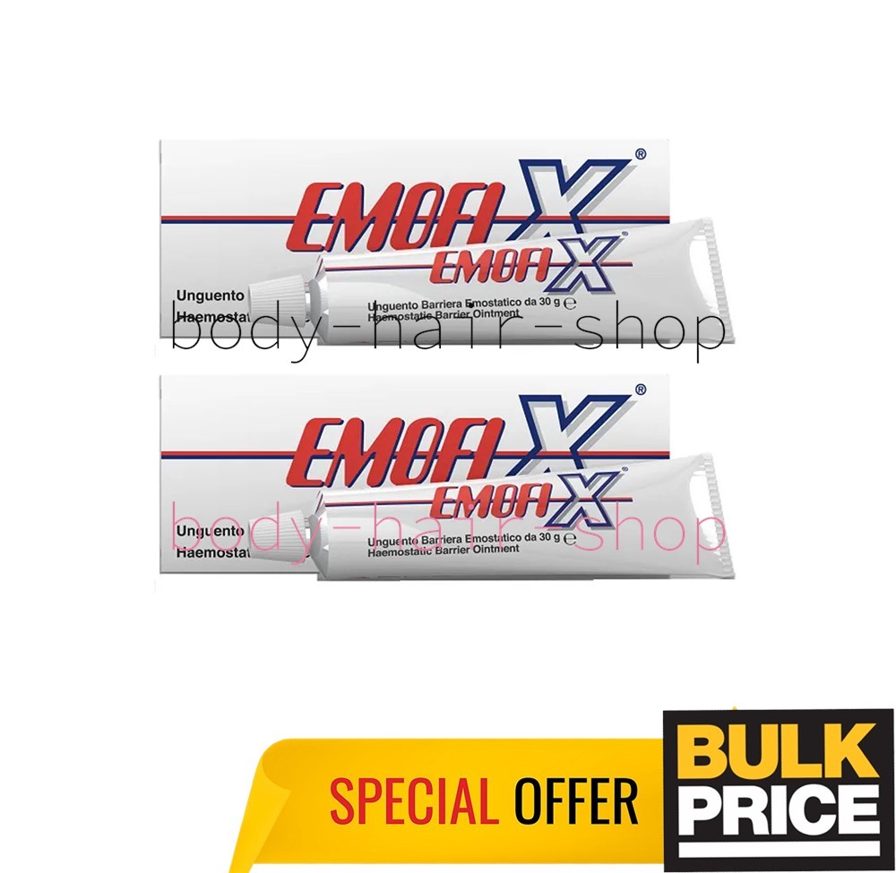Emofix Hemostatic Ointment Protective Barrier Action Stops Bleeding 30G 2-Pack
