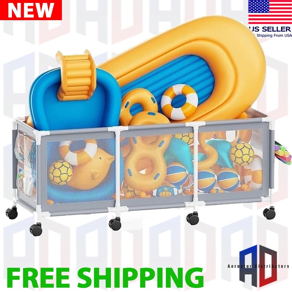 Grey 365 Gallon 103" Extra Large Swimming Pool Storage Bin