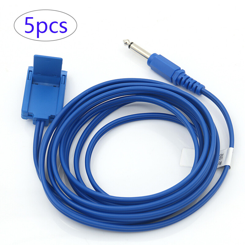 5pcs-Monopole High Frequency Electrocautery Negative Plate Connecting Line Cable