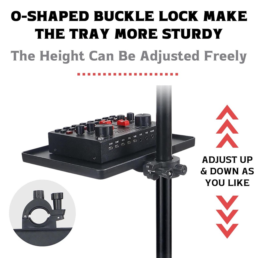 Universal Microphone Stand Tray, Adjustable 10.63 inches, 01 Mic Tray