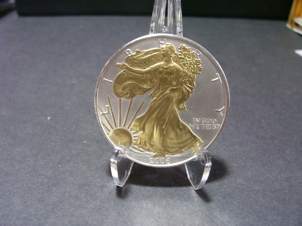 2006 - American Silver Eagle - 24K Gold Gilded - Just Beautiful :