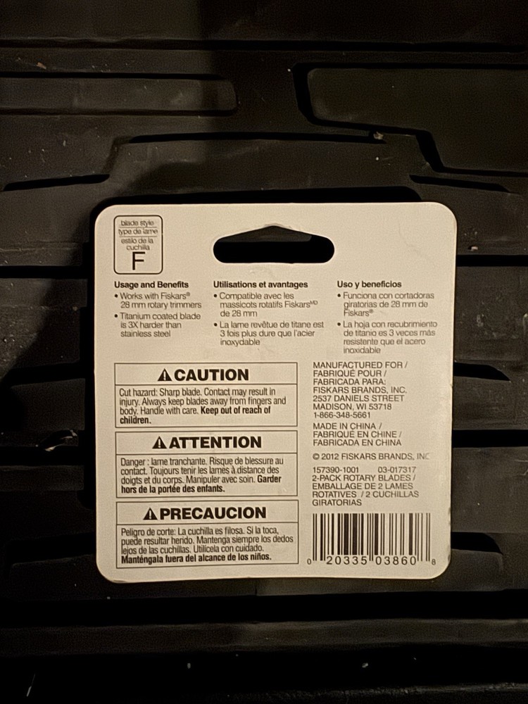 Fiskars 2 Pack Rotary Cutter Trimmer Blade 28mm