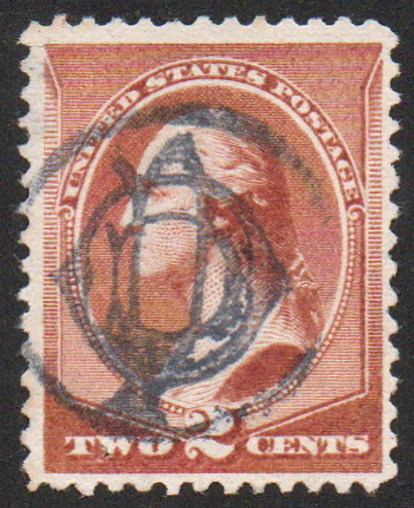 MALACK 210 VF+, monogram POD in circle cancel, bold color! v3608