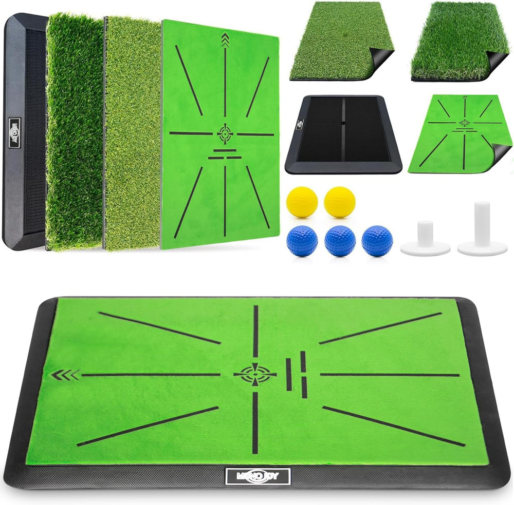 Golf Hitting Mats with Golf Tees Practice Indoor Replaceable Outdoor Golf Puttin