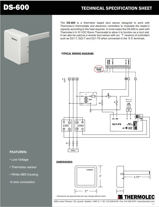 DS-600 Thermolec - Electronic Thermostat