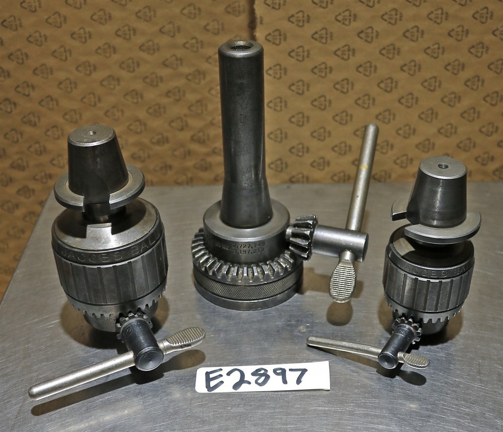Bridgeport R8 Master Quick Change Tool Master & 2 Holders W/ Jacobs Chucks-E2897