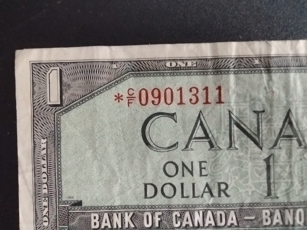 1954 Canada 1 Dollar Replacement Banknote   V235
