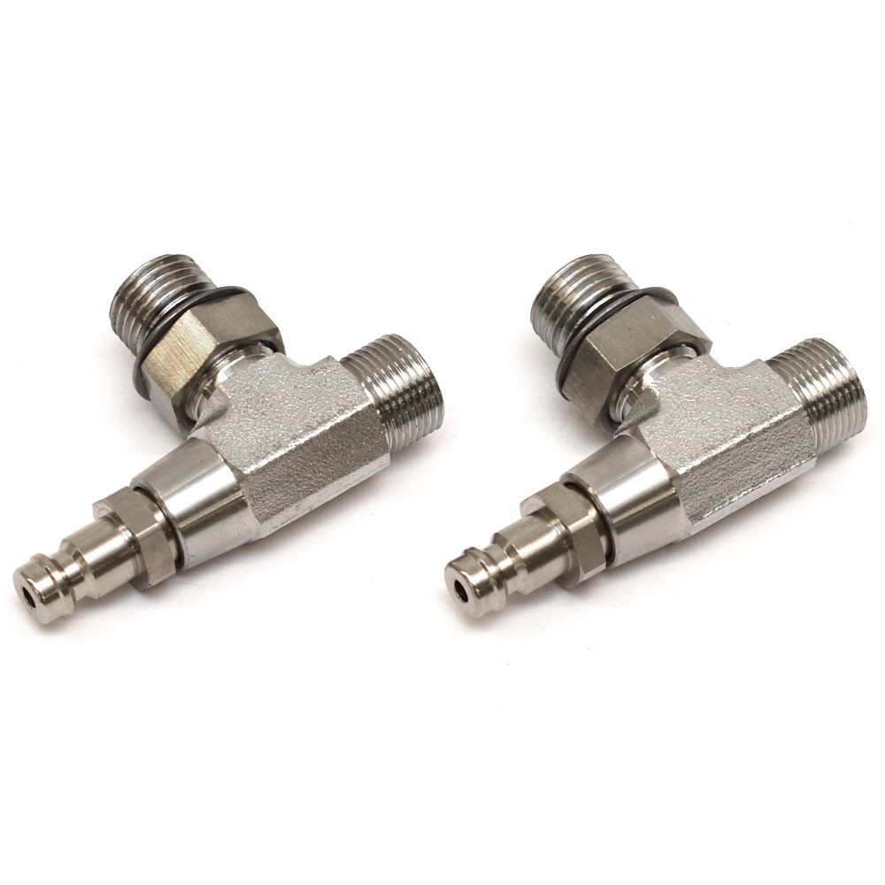 Seastar Boat Bleed Tee Fitting HF6013 | 3/8 Inch SS (Pair)