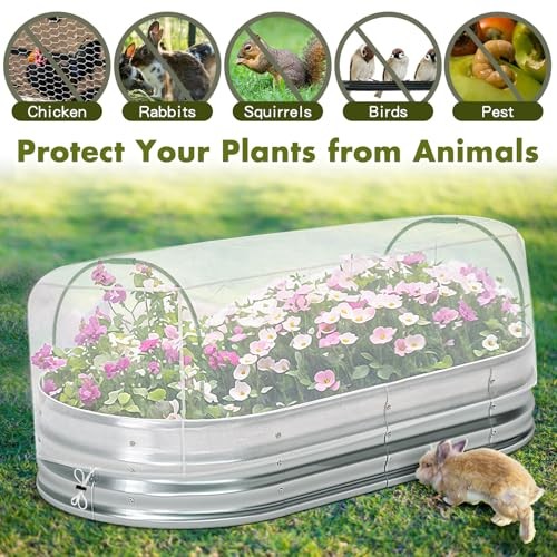 2 Pack Garden Netting for Raised Beds Rectangular Pest Barrier for 4x2x1 ft