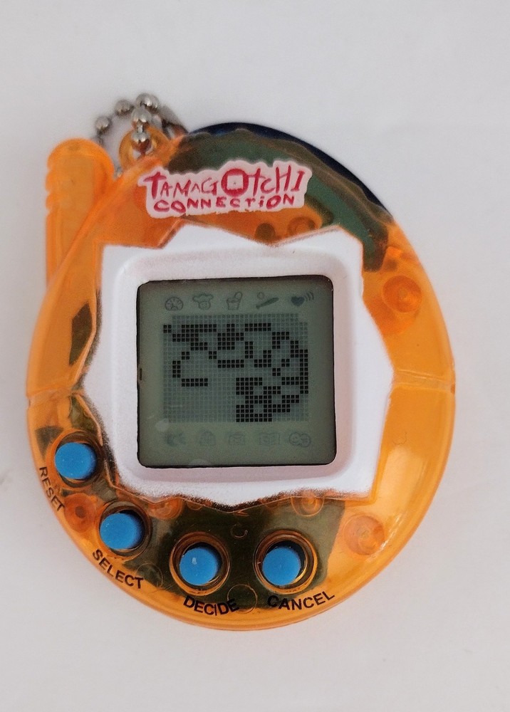 Tamagotchi Connection orange clear/transparent Tested Works