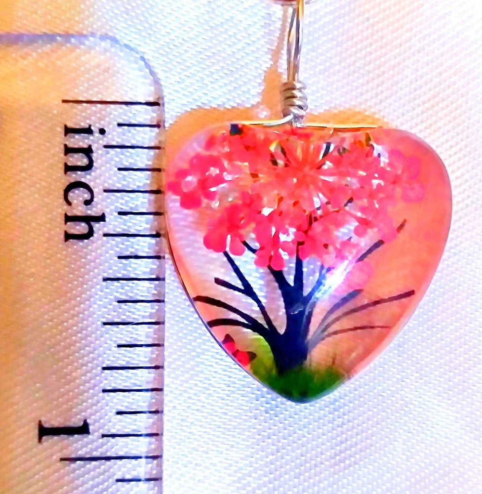 Set of Two ~ RED TREE HEART Acrylic ~ Ceiling Fan Pulls