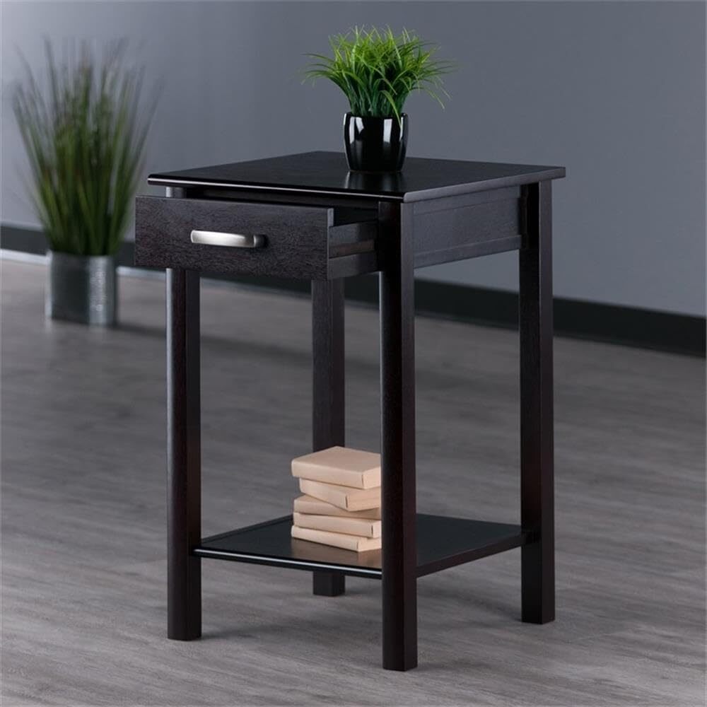 Liso Home Office Espresso End Table